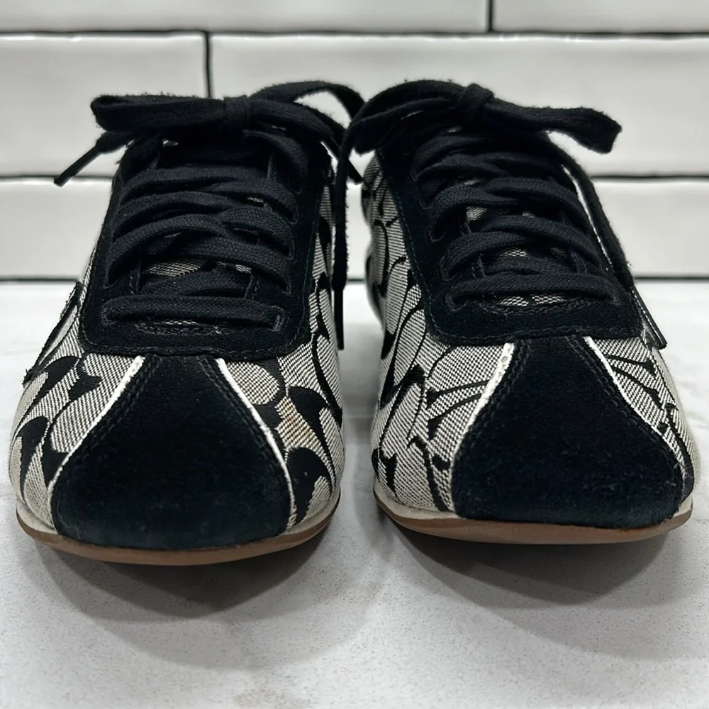 Coach Devin Black Signature Suede Canvas Embroidered Sneakers 8.5 - Picture 6 of 16